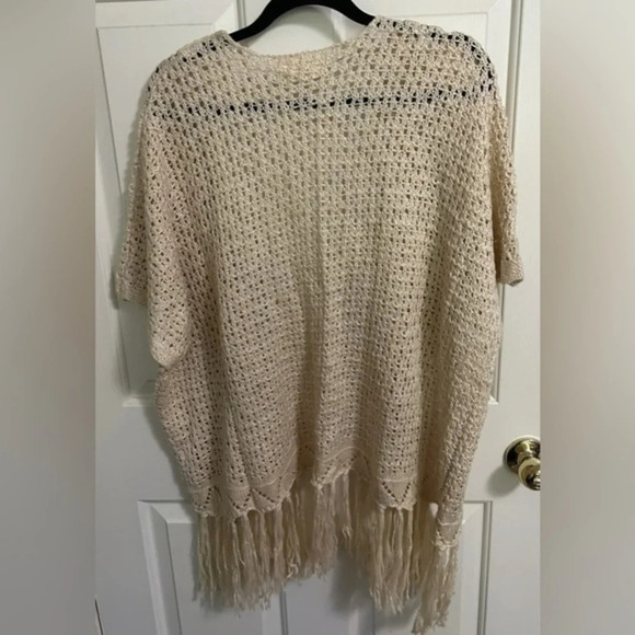 Sweet Journey Women’s Cream Cardigan Size Small Fringe‎ Boho - Picture 2 of 9